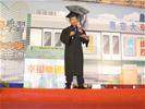 The graduate, Sam, delivered a speech